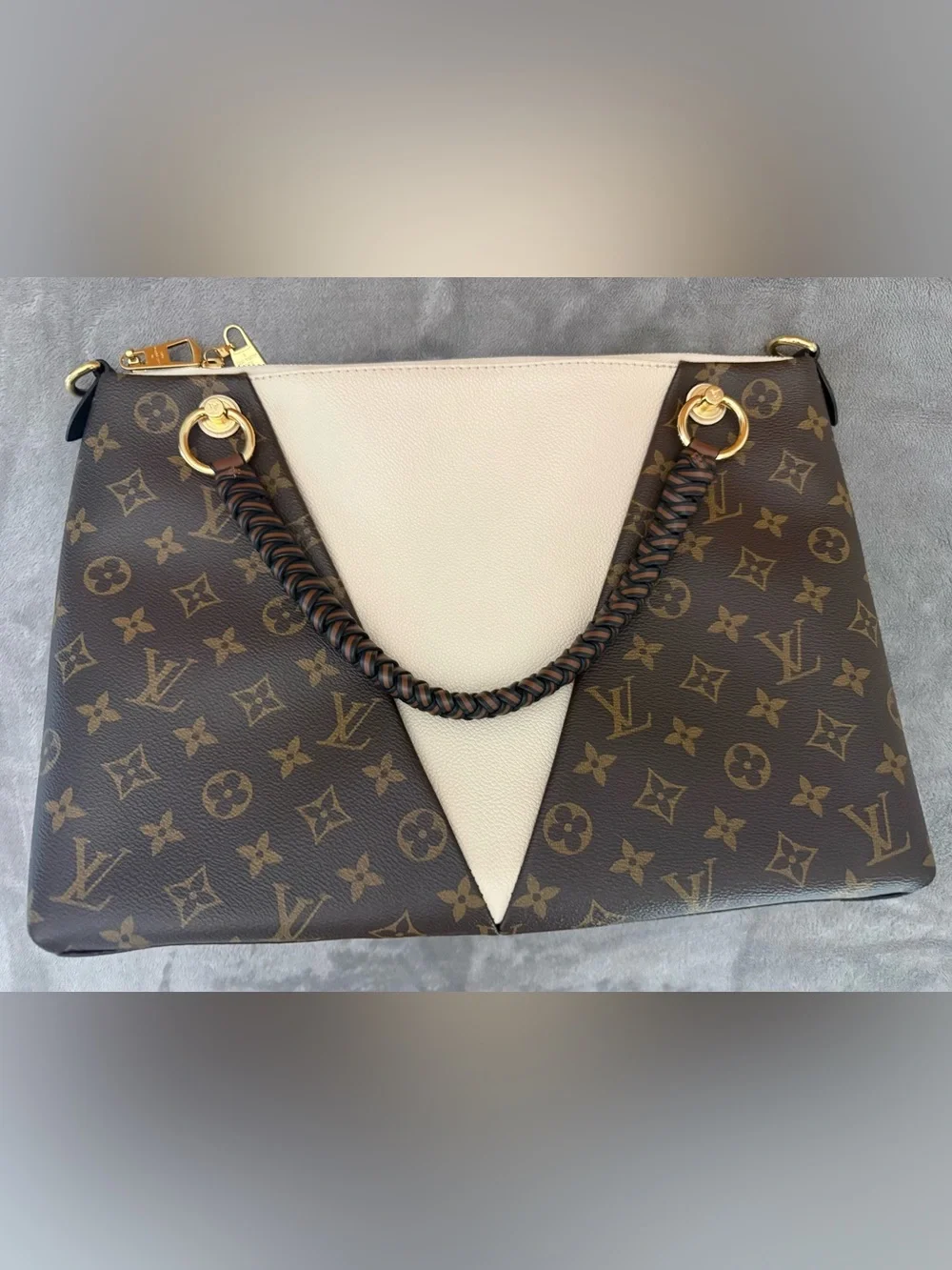Louis Vuitton Monogram Tri-Panel Shoulder Tote - Brown & Cream